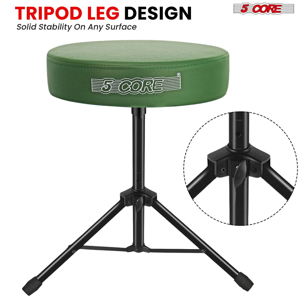 5 Core Drum Throne 3" Thick Padded Comfortable Guitar Stool Drummer Chair Adjustable Musician Seat-4